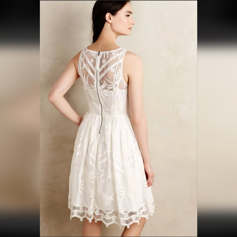 Anthropologie White Eyelet Midi Dress - Picture 5 of 14